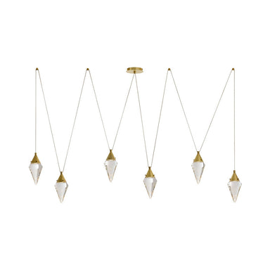 Arteriors - LED Chandelier - Berkley - Clear/Antique Brass- Union Lighting Luminaires Decor