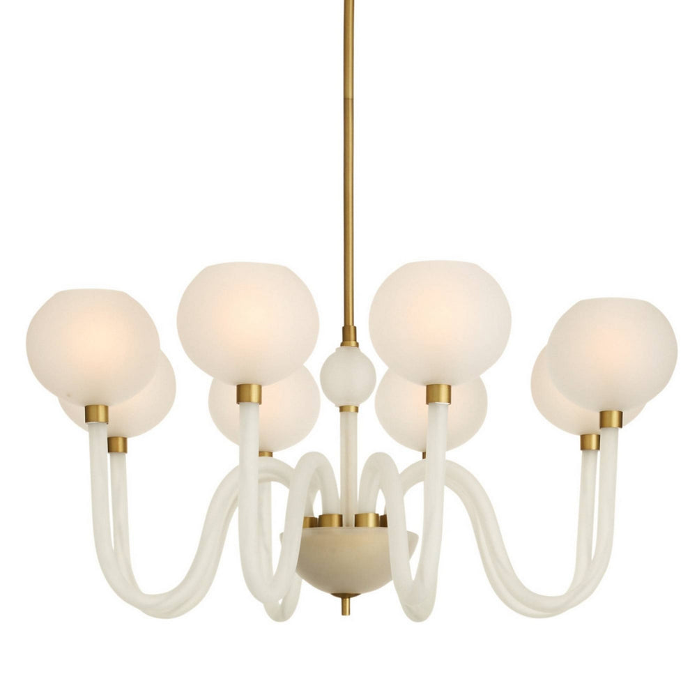 Arteriors - Eight Light Chandelier - Tebaldi - Clear Etched/Antique Brass- Union Lighting Luminaires Decor