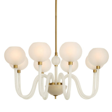 Arteriors - Eight Light Chandelier - Tebaldi - Clear Etched/Antique Brass- Union Lighting Luminaires Decor
