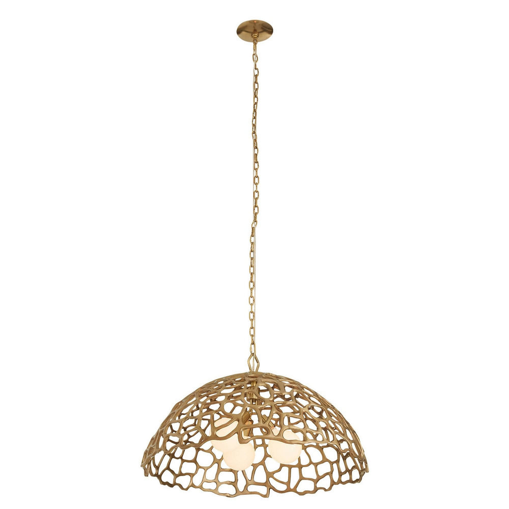 Arteriors - Three Light Pendant - Lotus - Antique Brass/Antique Brass- Union Lighting Luminaires Decor