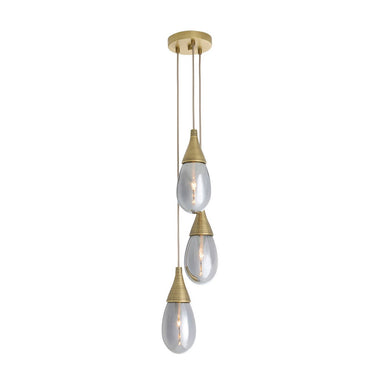 Arteriors - Three Light Chandelier - Giselle - Smoke Luster/Antique Brass- Union Lighting Luminaires Decor