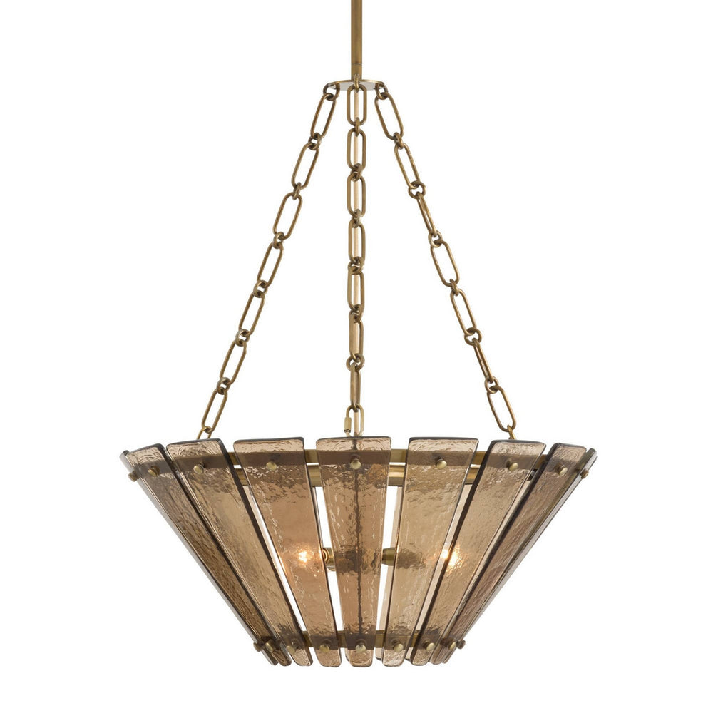 Arteriors - Three Light Chandelier - Decora - Smoke/Antique Brass- Union Lighting Luminaires Decor