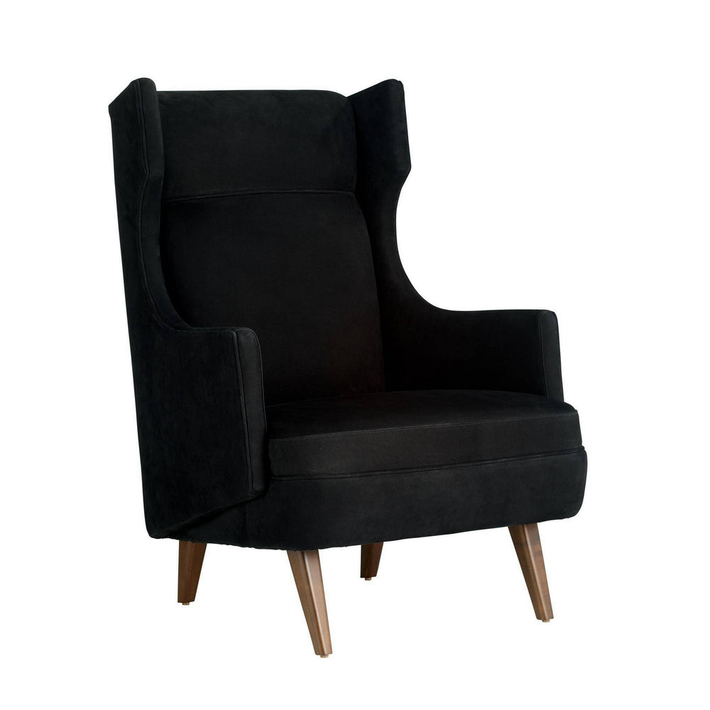 Arteriors - Chair - Budell - Noir Nubuck/Dark Walnut- Union Lighting Luminaires Decor