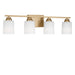Generation Lighting Canada - Four Light Bath - Vinton - Satin Brass- Union Lighting Luminaires Decor
