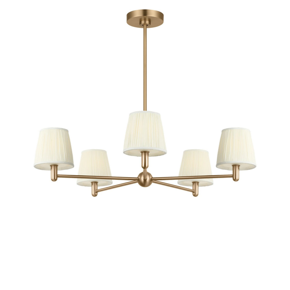 Generation Lighting Canada - Five Light Chandelier - Vilera - Satin Brass- Union Lighting Luminaires Decor