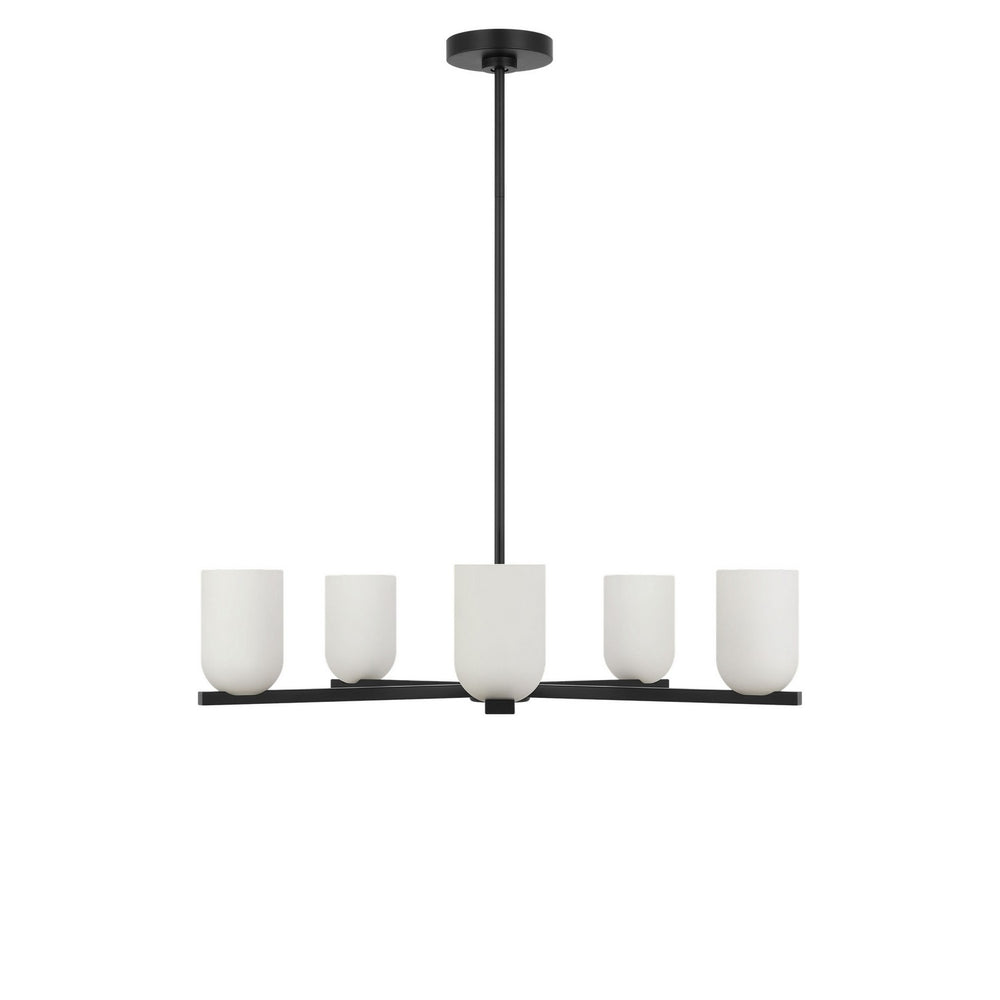 Generation Lighting Canada - Five Light Chandelier - Neblina - Midnight Black- Union Lighting Luminaires Decor