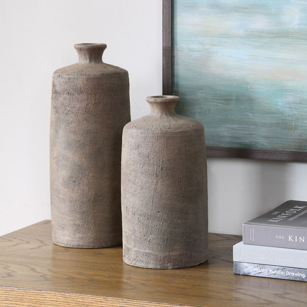 Uttermost - Vases, S/2 - Terrene - Nature With Their Earthy Tones And Stone- Union Lighting Luminaires Decor