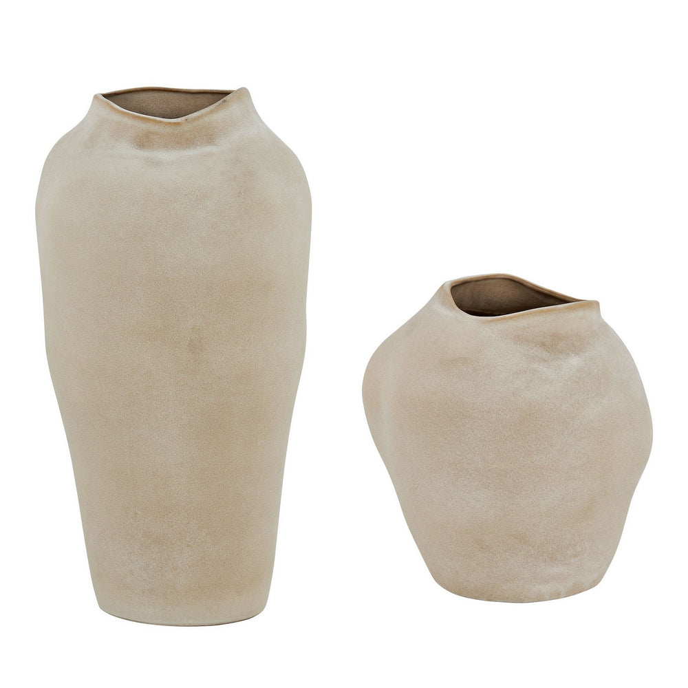 Uttermost - Vases, S/2 - Shadow Play - Semi-matte, Buff-colored Glaze- Union Lighting Luminaires Decor