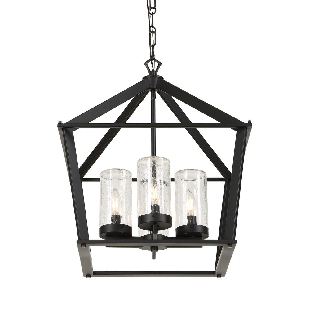 Uttermost - Four Light Pendant - Evanston - Matte Black- Union Lighting Luminaires Decor