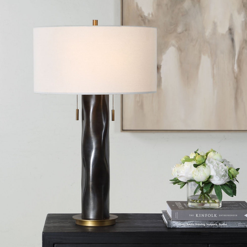 Uttermost - Two Light Table Lamp - Carmine - Antique Brass- Union Lighting Luminaires Decor