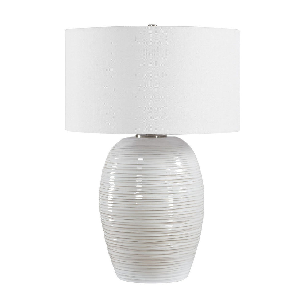 Uttermost - One Light Table Lamp - Alkman - Brushed Nickel- Union Lighting Luminaires Decor