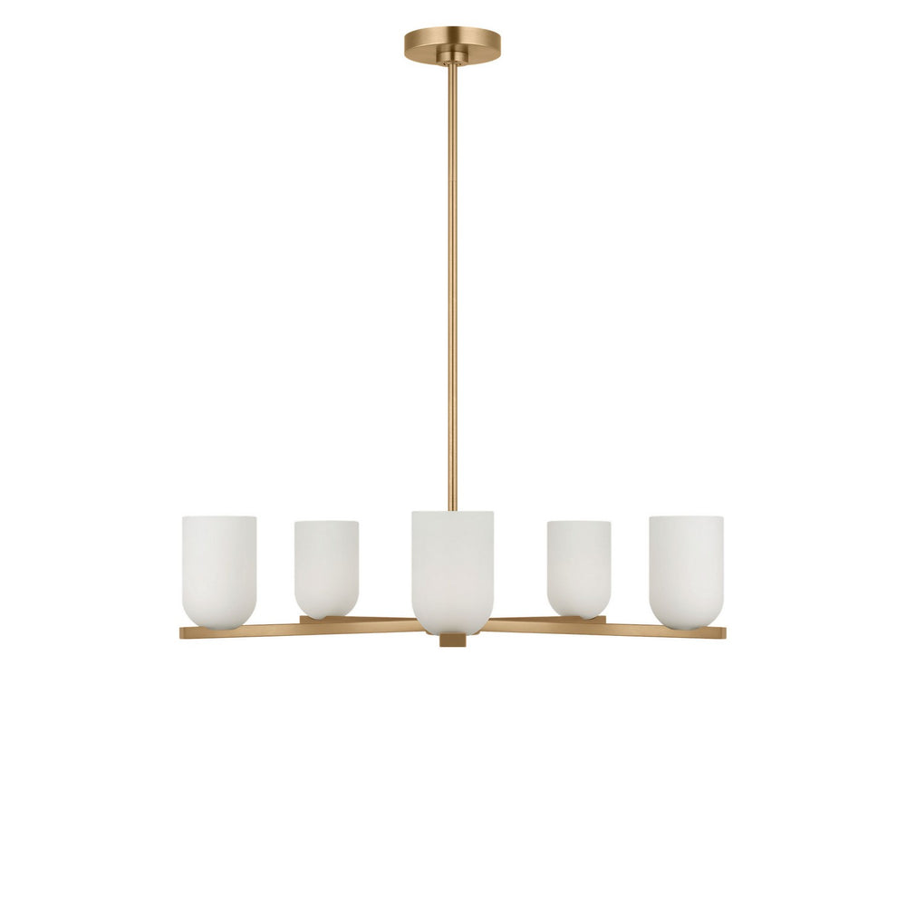 Generation Lighting Canada - Five Light Chandelier - Neblina - Satin Brass- Union Lighting Luminaires Decor