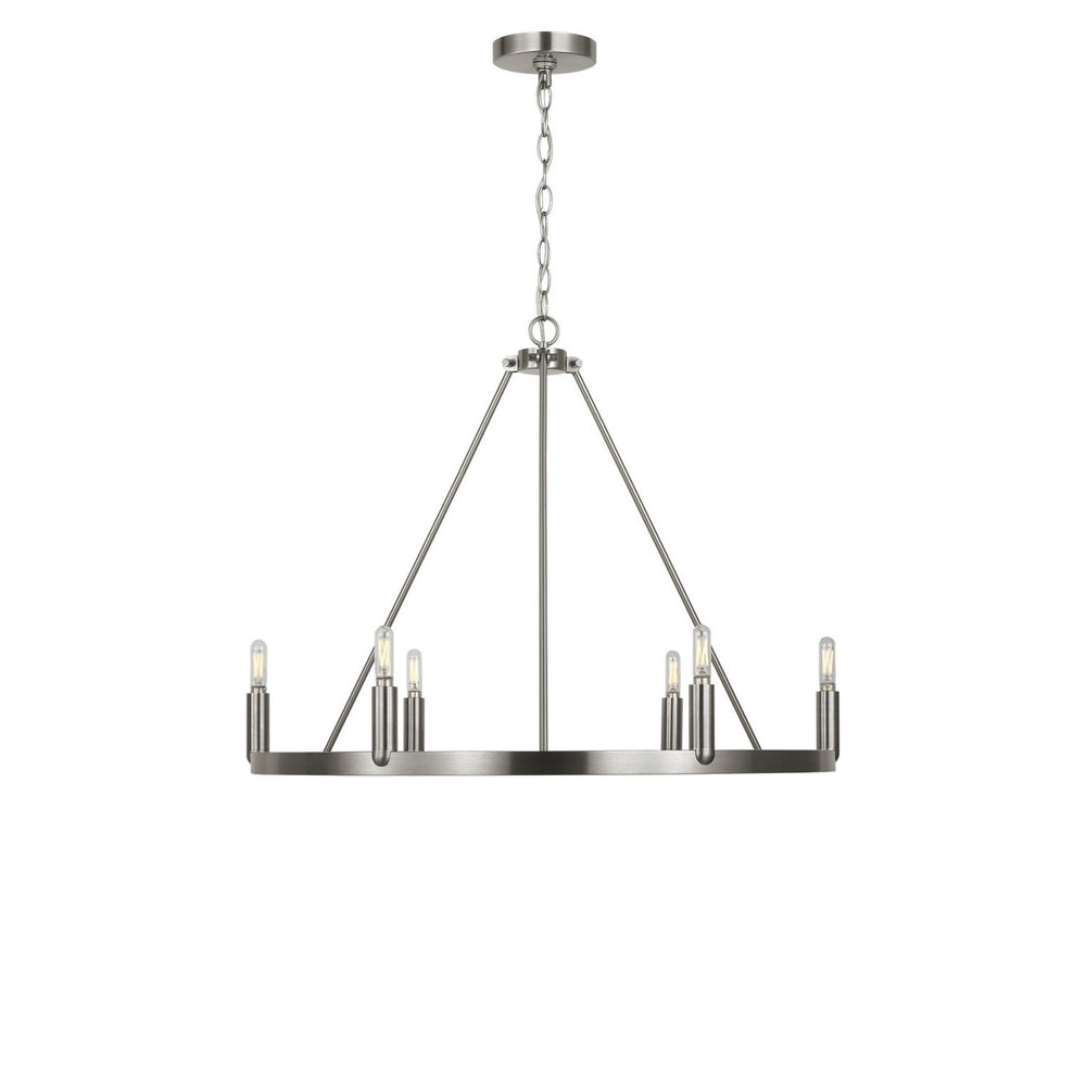 Generation Lighting Canada - Six Light Chandelier - Mirla - Brushed Nickel- Union Lighting Luminaires Decor