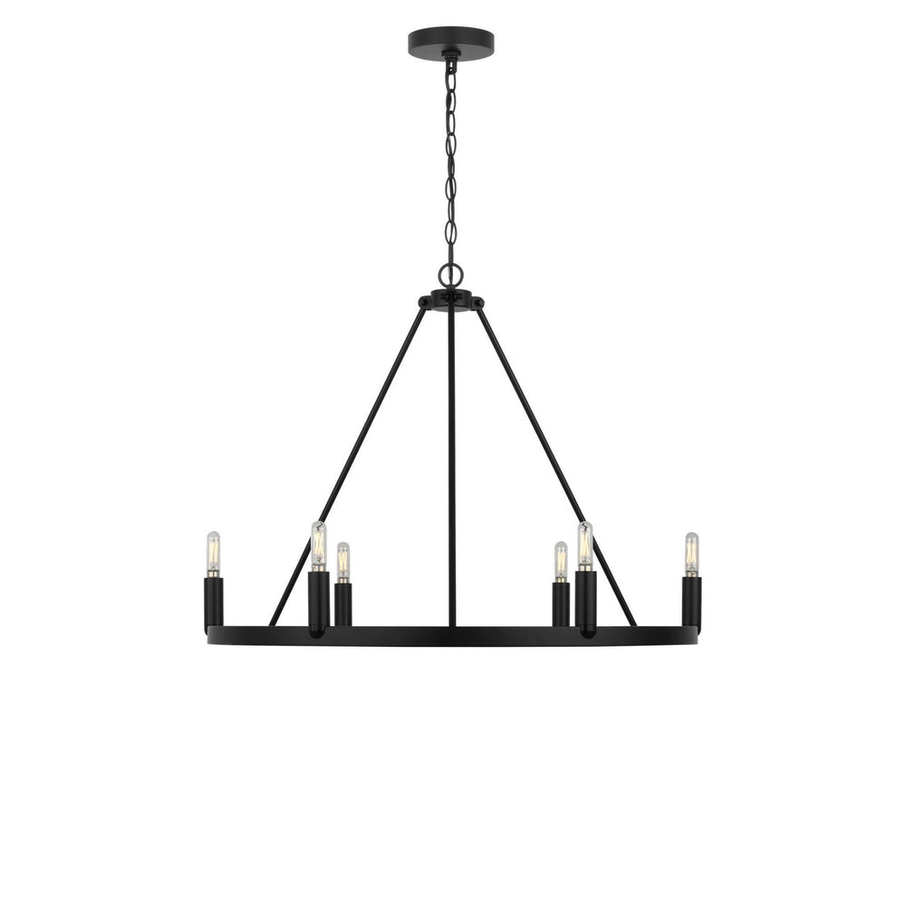 Generation Lighting Canada - Six Light Chandelier - Mirla - Midnight Black- Union Lighting Luminaires Decor