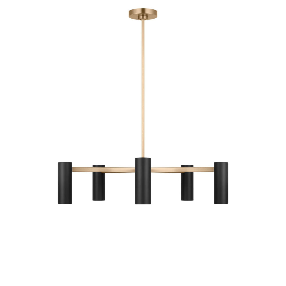 Generation Lighting Canada - Five Light Chandelier - Zentro - Satin Brass- Union Lighting Luminaires Decor