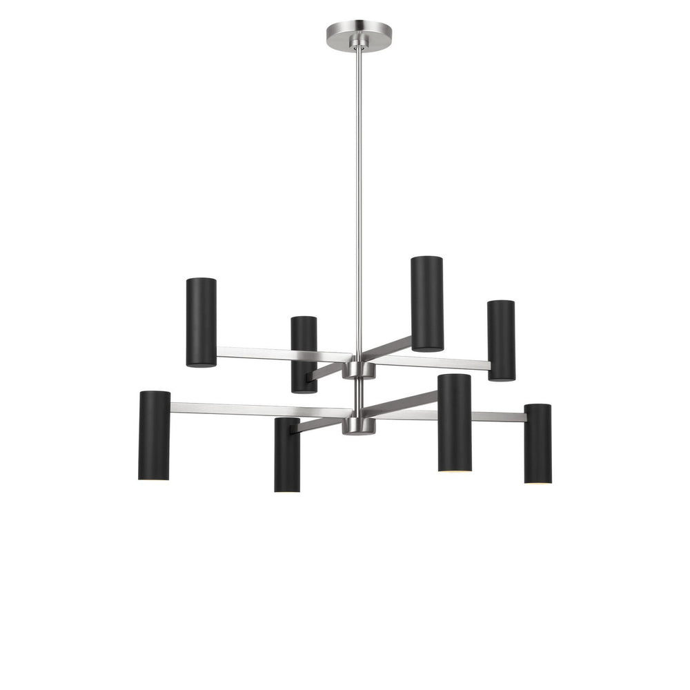 Generation Lighting Canada - Eight Light Chandelier - Zentro - Brushed Nickel- Union Lighting Luminaires Decor