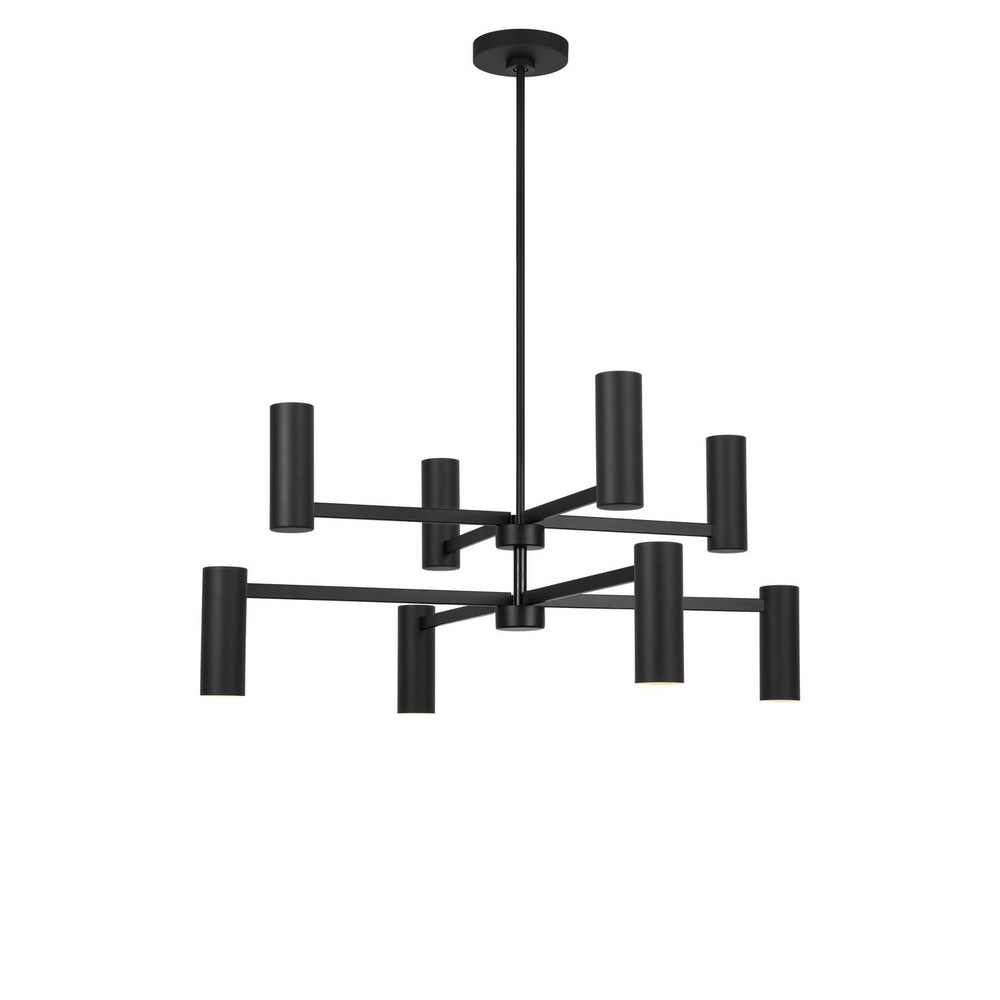 Generation Lighting Canada - Eight Light Chandelier - Zentro - Midnight Black- Union Lighting Luminaires Decor
