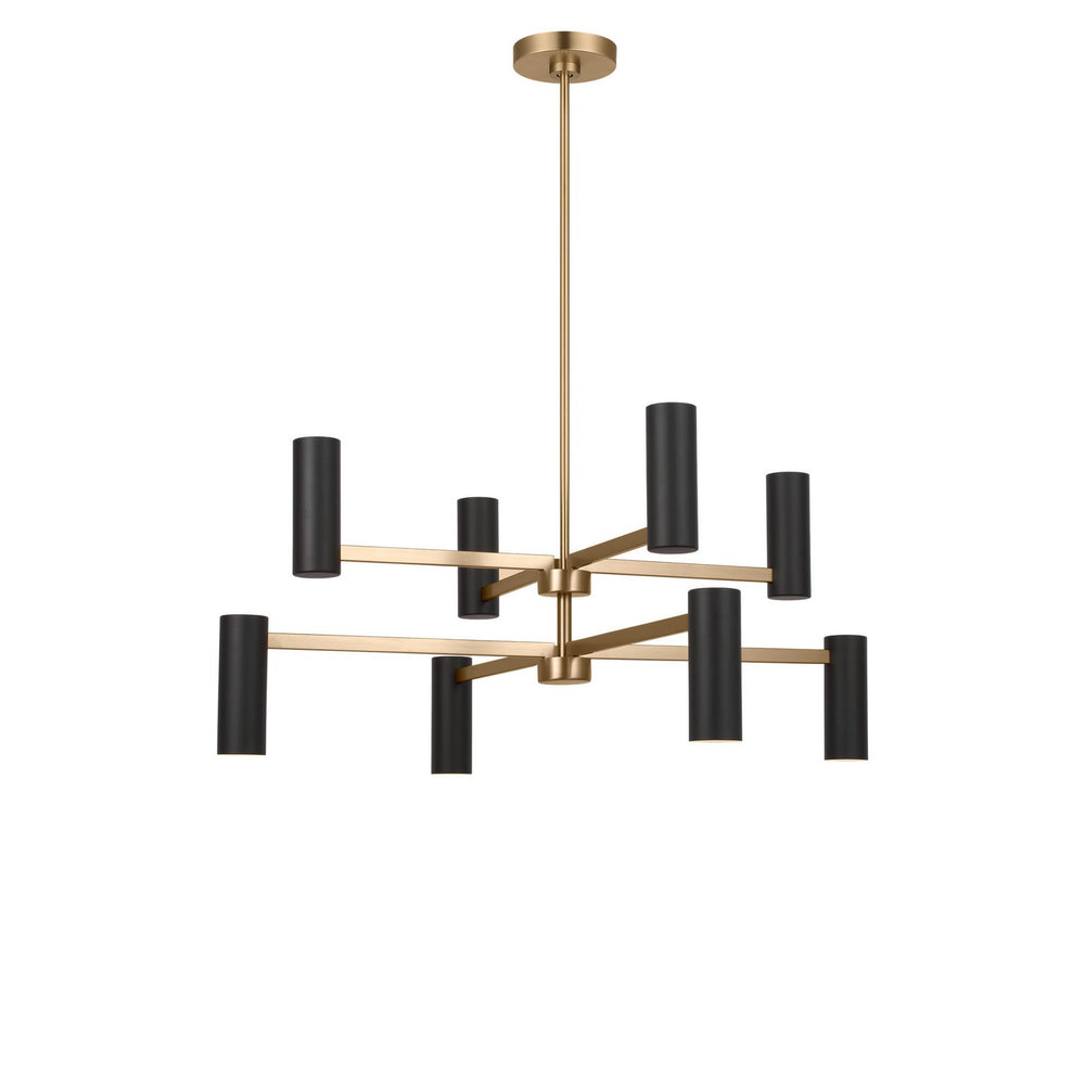 Generation Lighting Canada - Eight Light Chandelier - Zentro - Satin Brass- Union Lighting Luminaires Decor