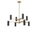 Generation Lighting Canada - Eight Light Chandelier - Zentro - Satin Brass- Union Lighting Luminaires Decor