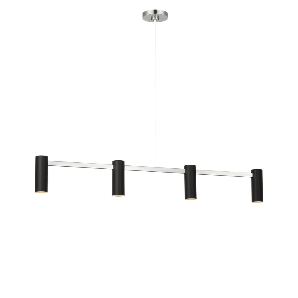 Generation Lighting Canada - Four Light Linear Chandelier - Zentro - Brushed Nickel- Union Lighting Luminaires Decor