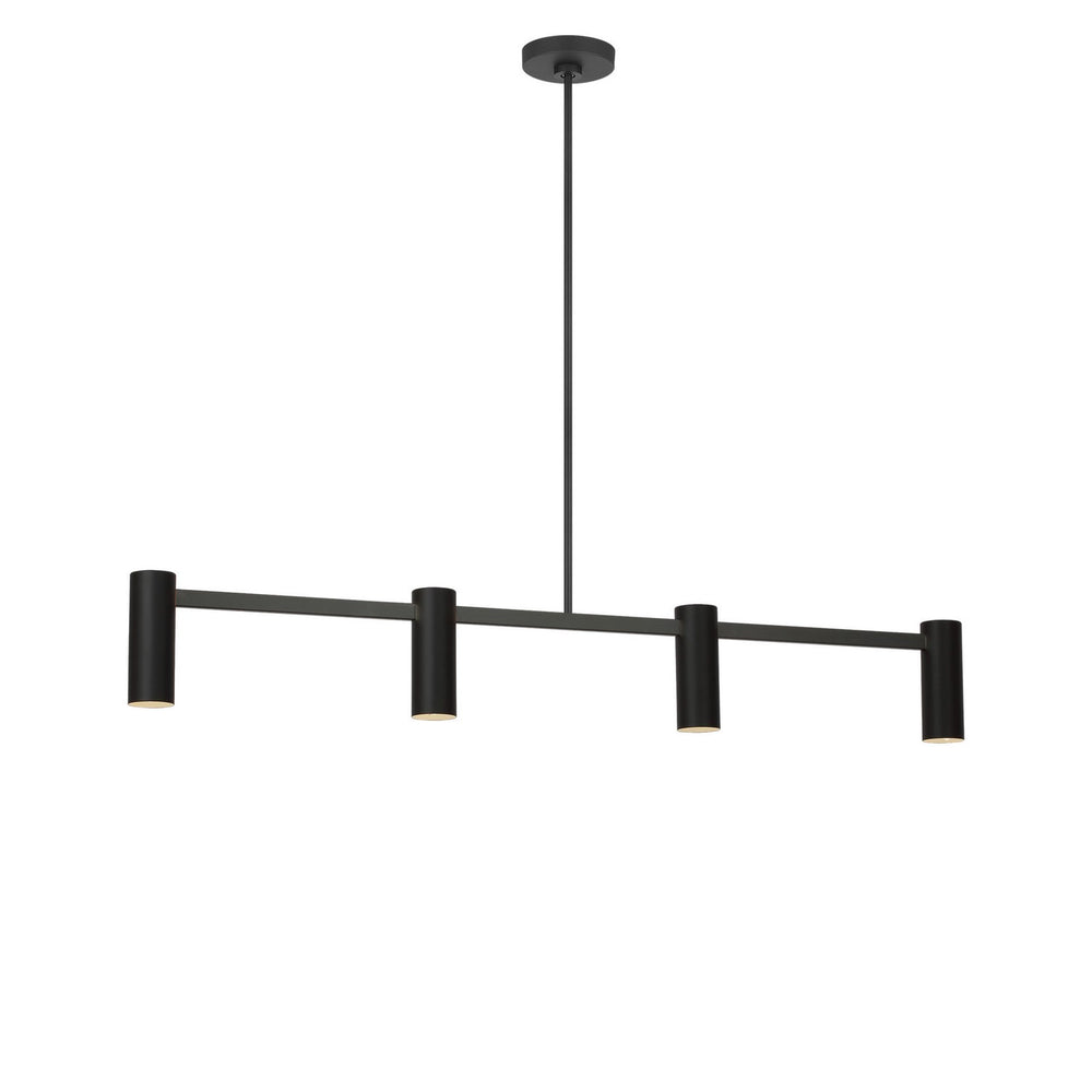 Generation Lighting Canada - Four Light Linear Chandelier - Zentro - Midnight Black- Union Lighting Luminaires Decor