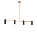 Generation Lighting Canada - Four Light Linear Chandelier - Zentro - Satin Brass- Union Lighting Luminaires Decor