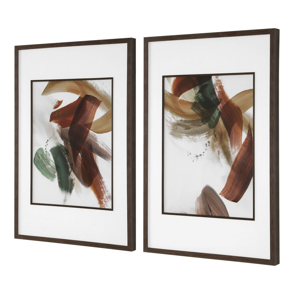 Uttermost - Abstract Prints, S/2 - Velocity - Dark Walnut- Union Lighting Luminaires Decor
