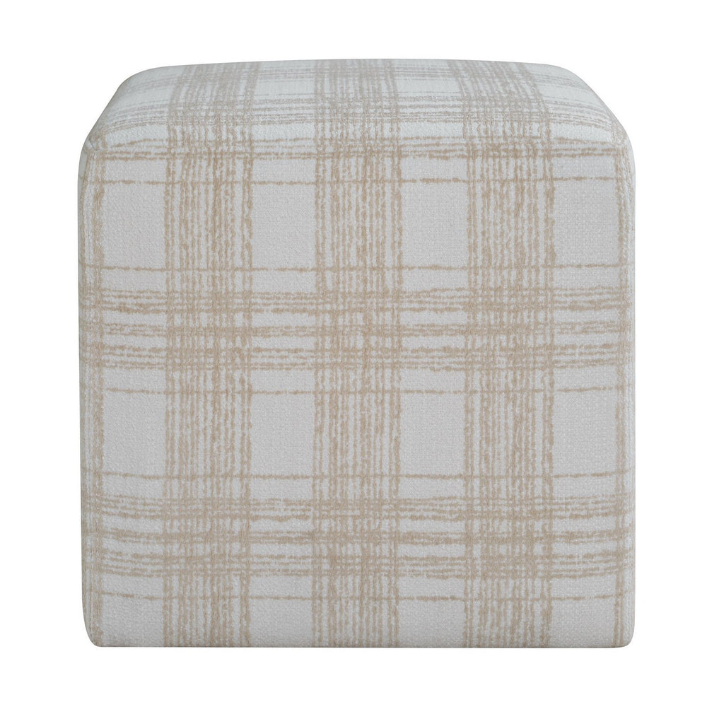 Uttermost - Ottoman - Joie - Plush Chenille In Porcelain Plaid- Union Lighting Luminaires Decor