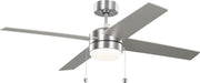 Generation Lighting Canada - 52" Ceiling Fan - Loni - Brushed Steel- Union Lighting Luminaires Decor
