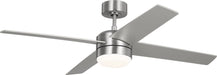 Generation Lighting Canada - 52" Ceiling Fan - Loni - Brushed Steel- Union Lighting Luminaires Decor