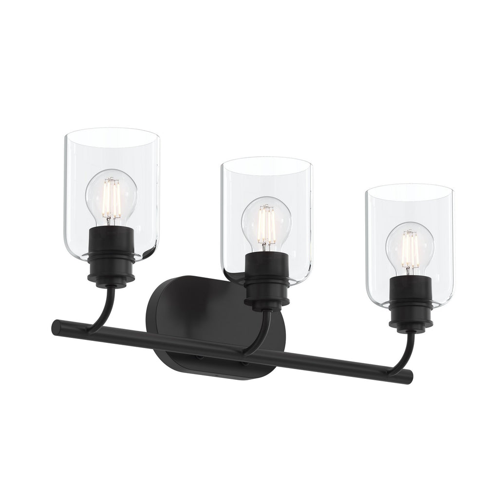 Progress Canada - Three Light Bath Vanity - Reines - Matte Black- Union Lighting Luminaires Decor