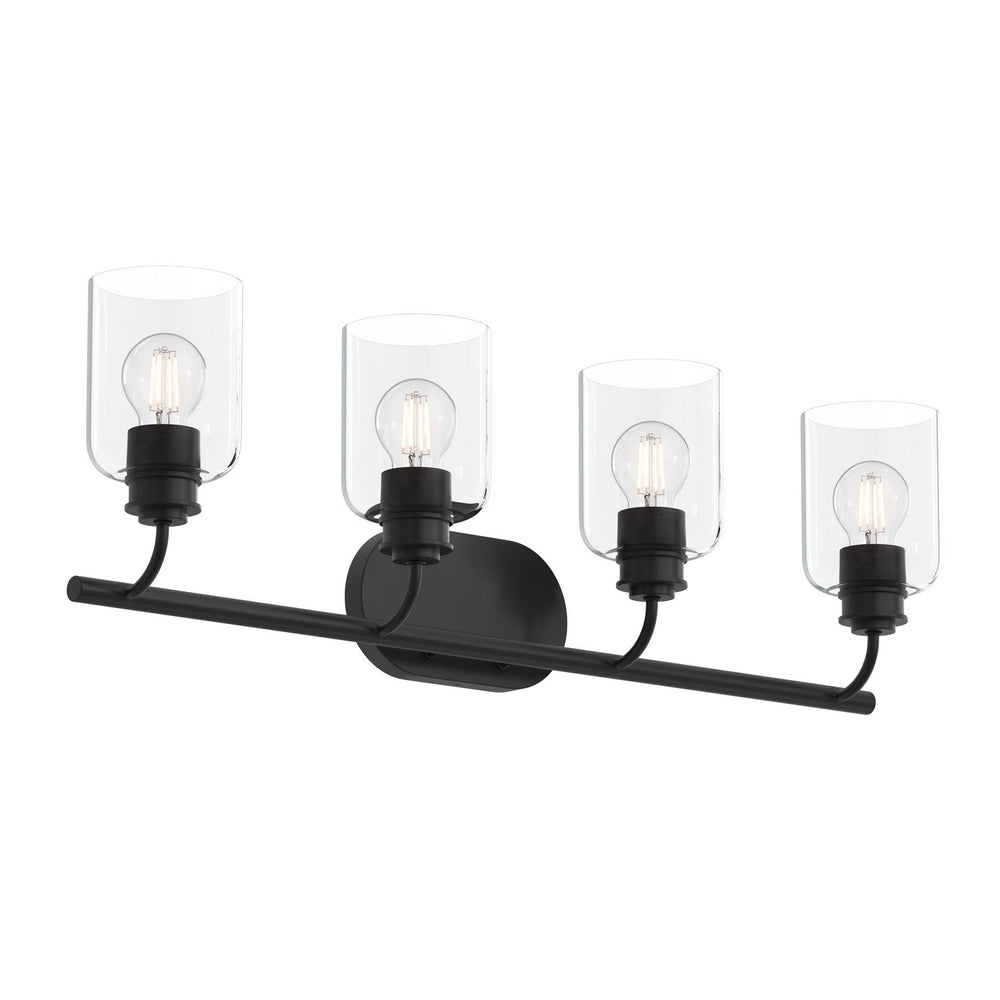 Progress Canada - Four Light Bath Vanity - Reines - Matte Black- Union Lighting Luminaires Decor