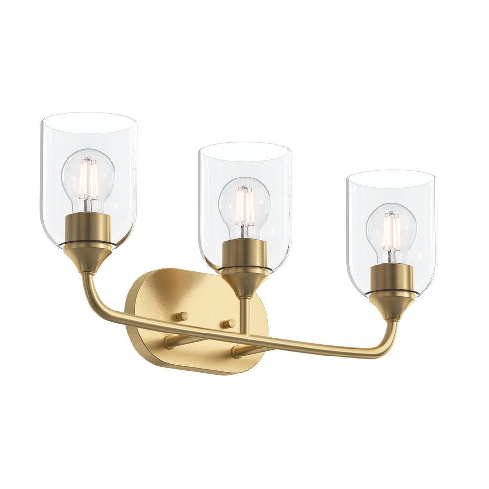 Progress Canada - Three Light Bath Vanity - Ilia - Brushed Gold- Union Lighting Luminaires Decor