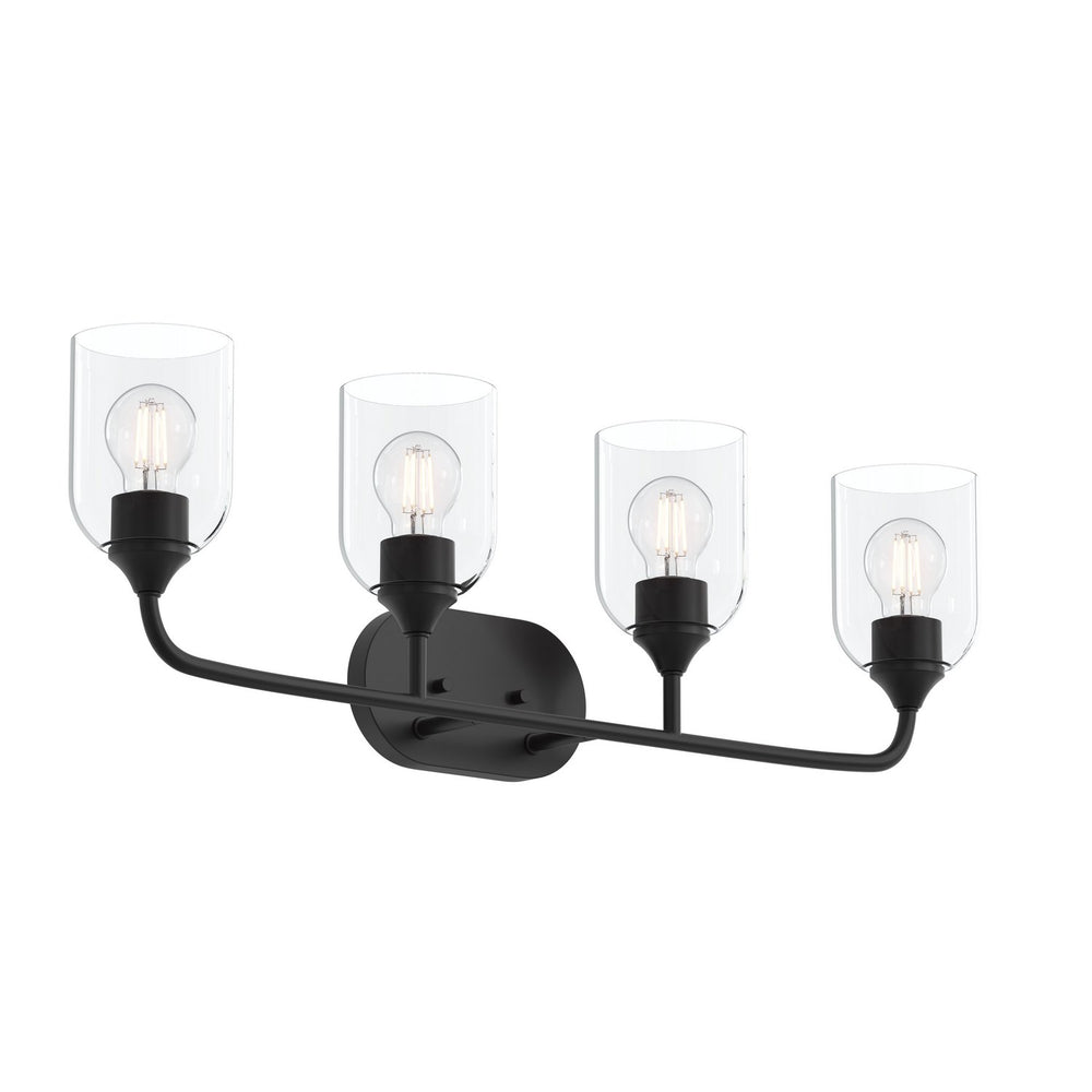Progress Canada - Four Light Bath Vanity - Ilia - Matte Black- Union Lighting Luminaires Decor