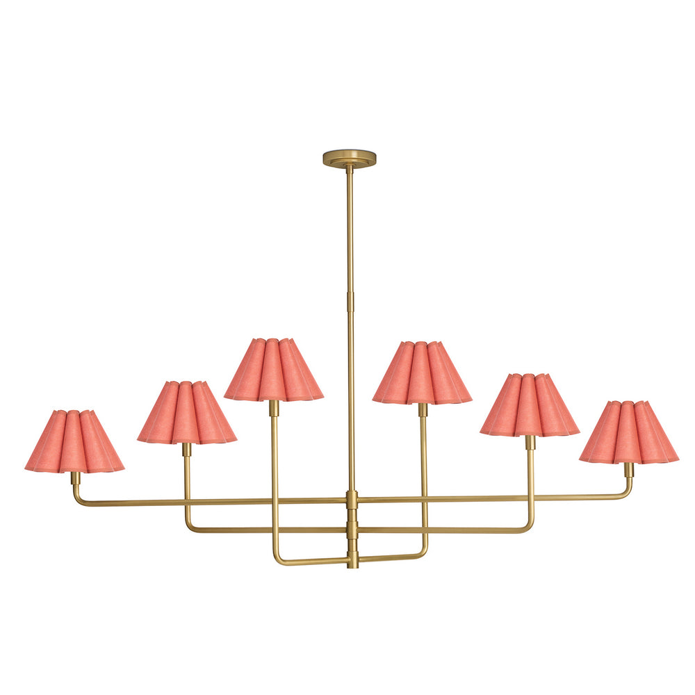 Regina Andrew Canada - Six Light Chandelier - Polly - Natural Brass- Union Lighting Luminaires Decor