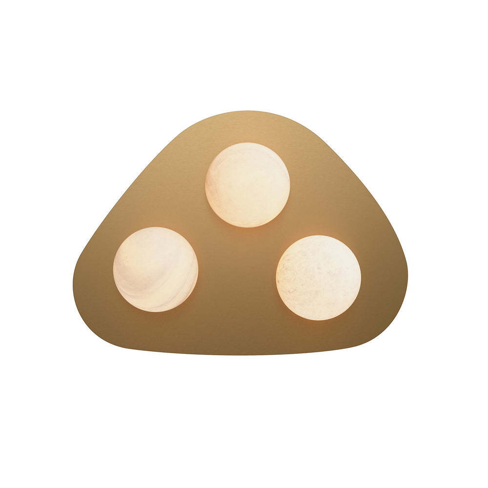 Regina Andrew Canada - Three Light Flush Mount - Rhoads - Natural Brass- Union Lighting Luminaires Decor