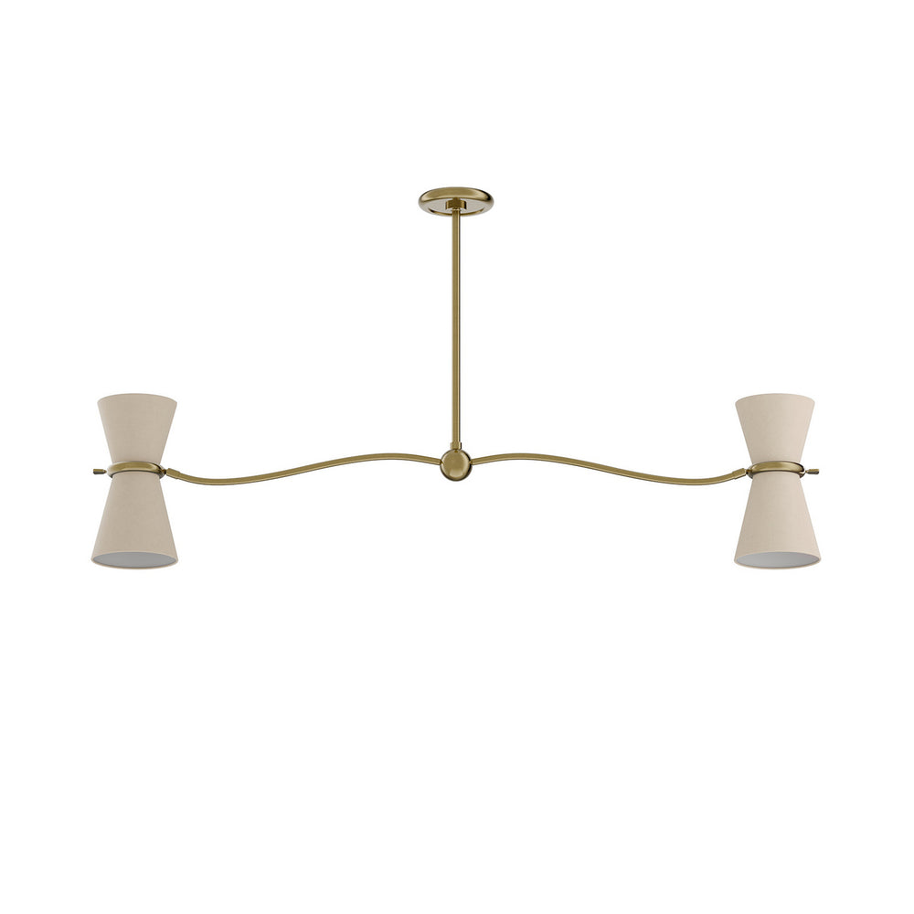 Regina Andrew Canada - Four Light Linear Chandelier - Gable - Antique Natural Brass- Union Lighting Luminaires Decor