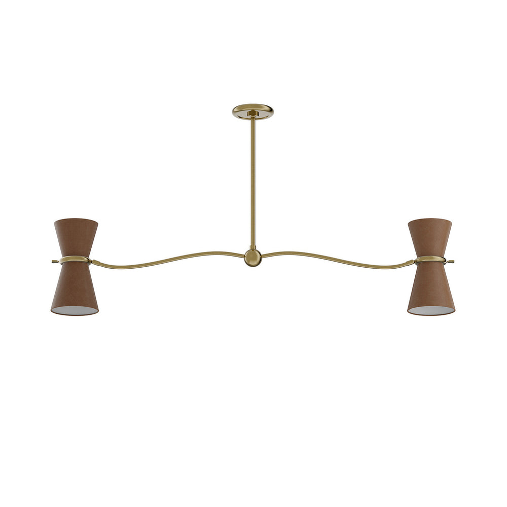 Regina Andrew Canada - Four Light Linear Chandelier - Gable - Antique Natural Brass- Union Lighting Luminaires Decor