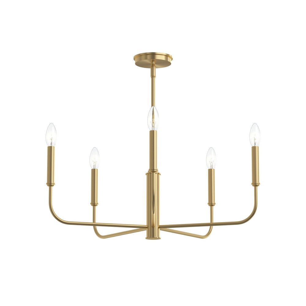 Progress Canada - Five Light Chandelier - Reines - Brushed Gold- Union Lighting Luminaires Decor