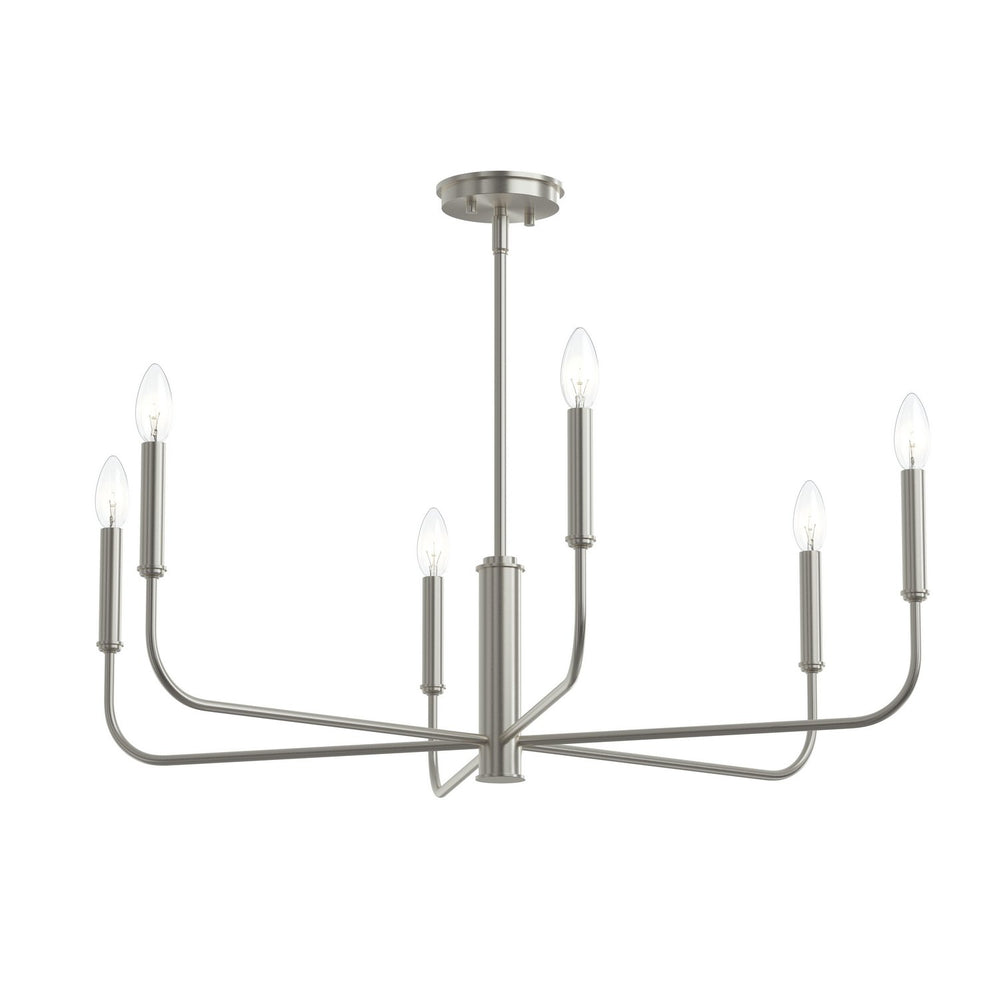Progress Canada - Six Light Chandelier - Reines - Brushed Nickel- Union Lighting Luminaires Decor