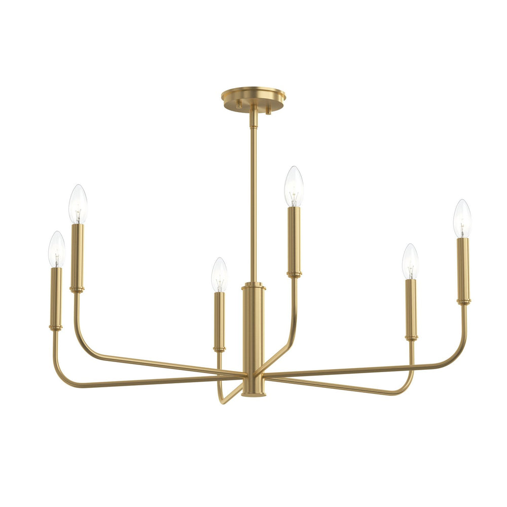 Progress Canada - Six Light Chandelier - Reines - Brushed Gold- Union Lighting Luminaires Decor