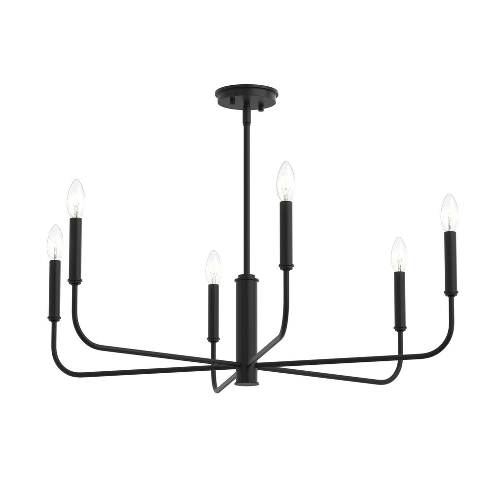 Progress Canada - Six Light Chandelier - Reines - Matte Black- Union Lighting Luminaires Decor