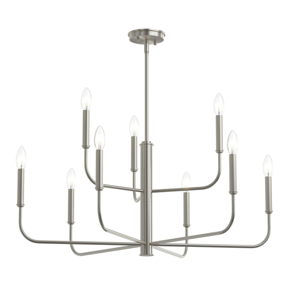Progress Canada - Nine Light Chandelier - Reines - Brushed Nickel- Union Lighting Luminaires Decor