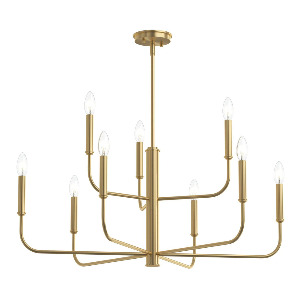 Progress Canada - Nine Light Chandelier - Reines - Brushed Gold- Union Lighting Luminaires Decor