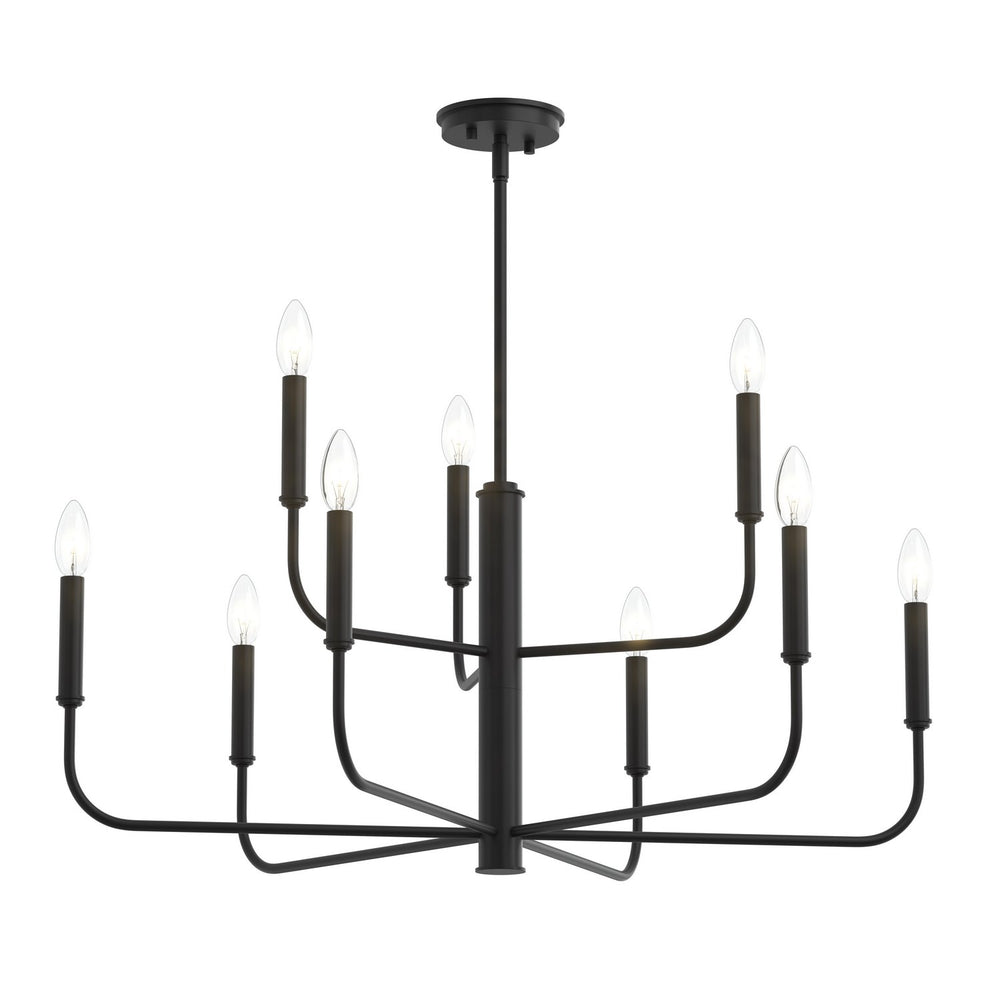 Progress Canada - Nine Light Chandelier - Reines - Matte Black- Union Lighting Luminaires Decor