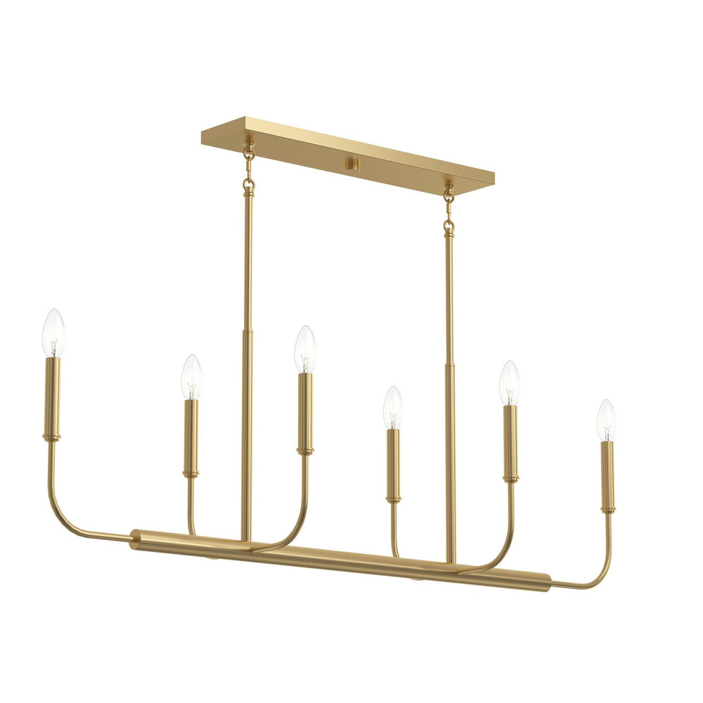 Progress Canada - Six Light Linear Chandelier - Reines - Brushed Gold- Union Lighting Luminaires Decor