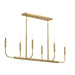 Progress Canada - Six Light Linear Chandelier - Reines - Brushed Gold- Union Lighting Luminaires Decor