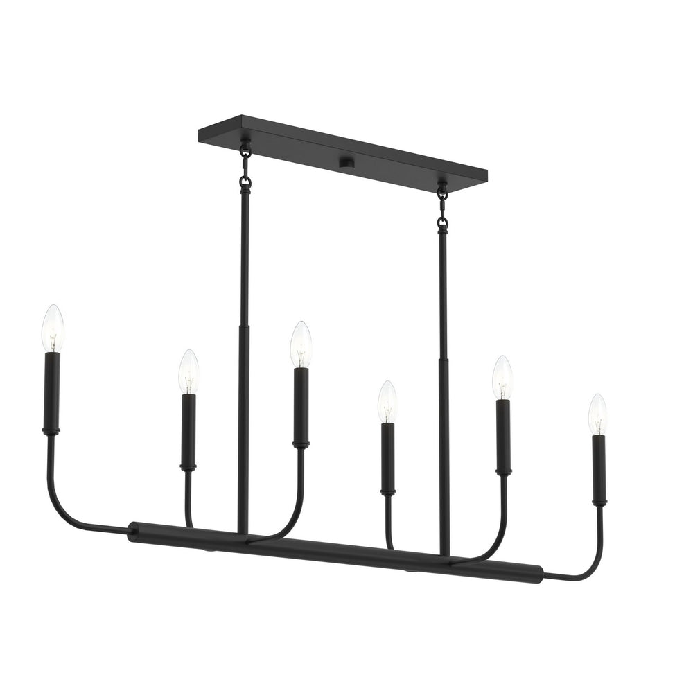 Progress Canada - Six Light Linear Chandelier - Reines - Matte Black- Union Lighting Luminaires Decor