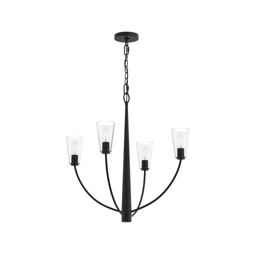 Progress Canada - Four Light Chandelier - Jheni - Matte Black- Union Lighting Luminaires Decor
