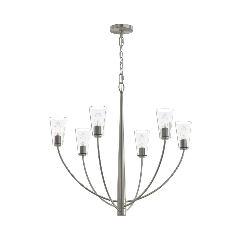 Progress Canada - Six Light Chandelier - Jheni - Brushed Nickel- Union Lighting Luminaires Decor